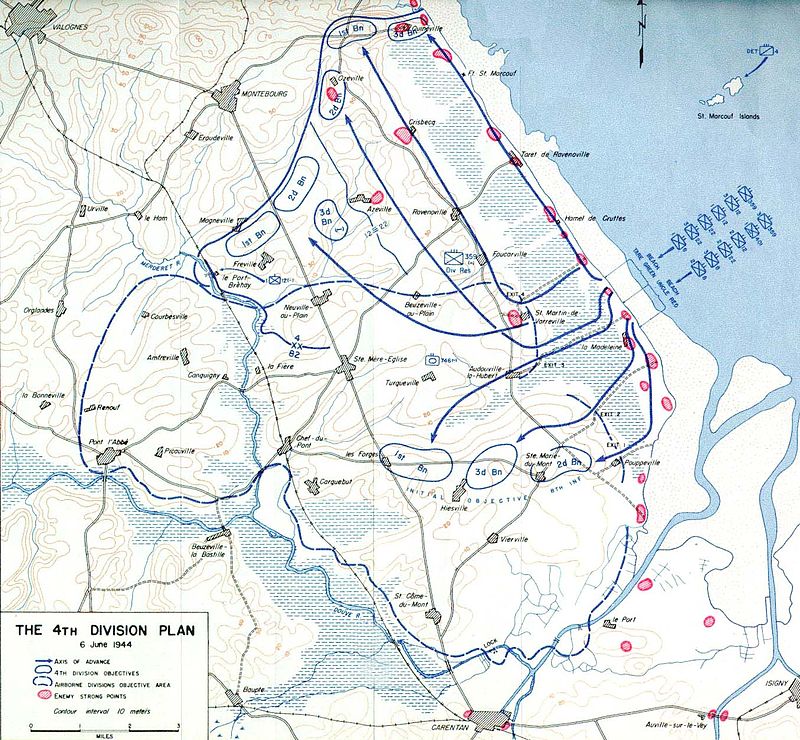 Map 4th division and airborne plans